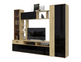 Дуб Вотан/Черный глянец SL